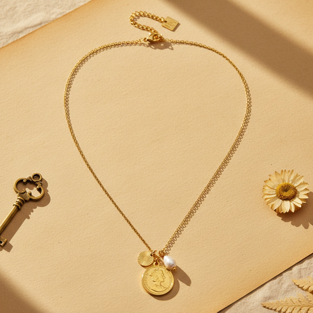 Vintage Charm Beaded Necklace in Gold | THE HUBBELL COLLECTIVE