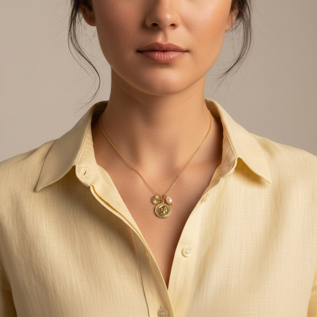 Vintage Charm Beaded Necklace in Gold | THE HUBBELL COLLECTIVE