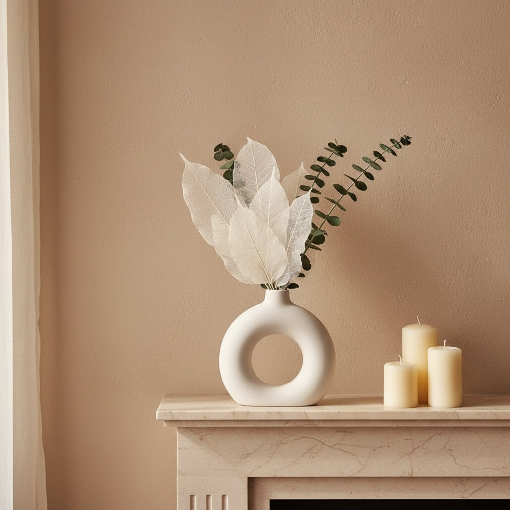 White Ceramic Donut Vase | THE HUBBELL COLLECTIVE