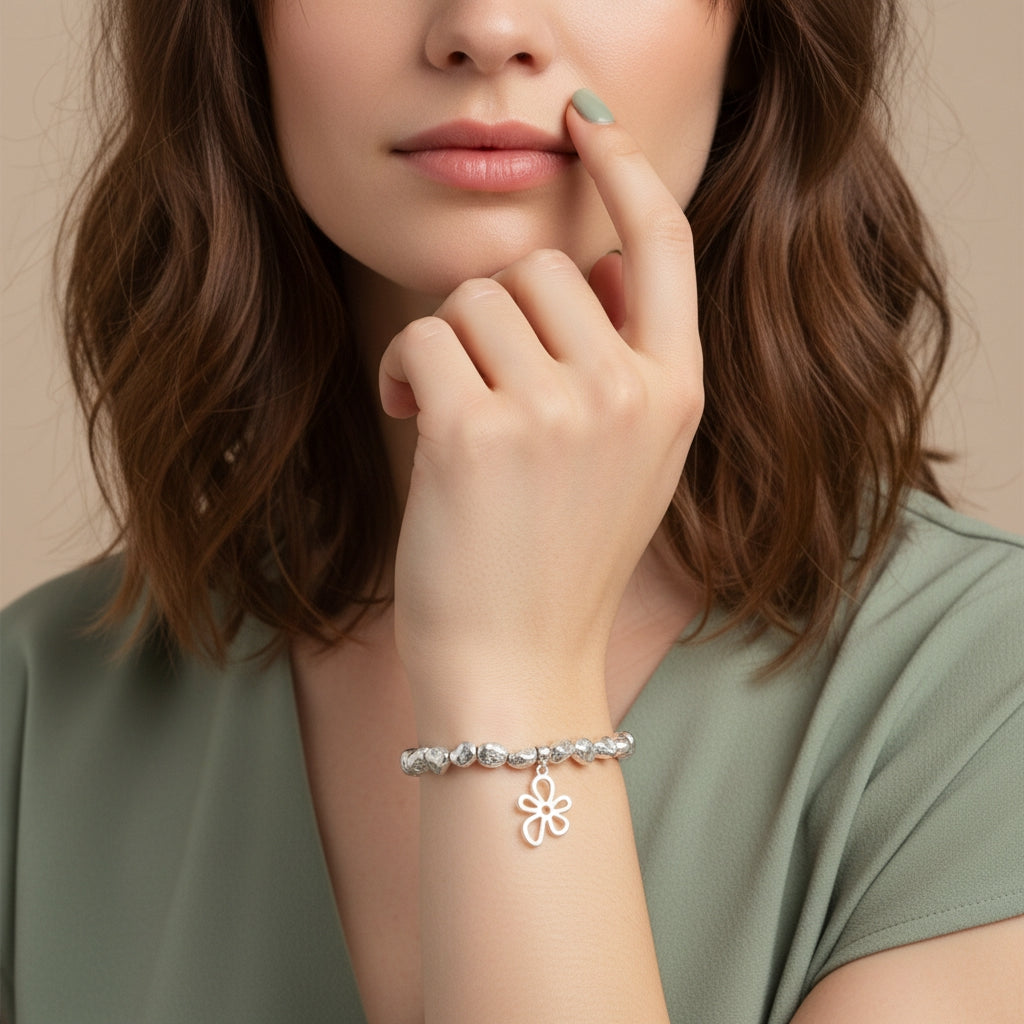Flower Charm Nugget Bracelet | THE HUBBELL COLLECTIVE