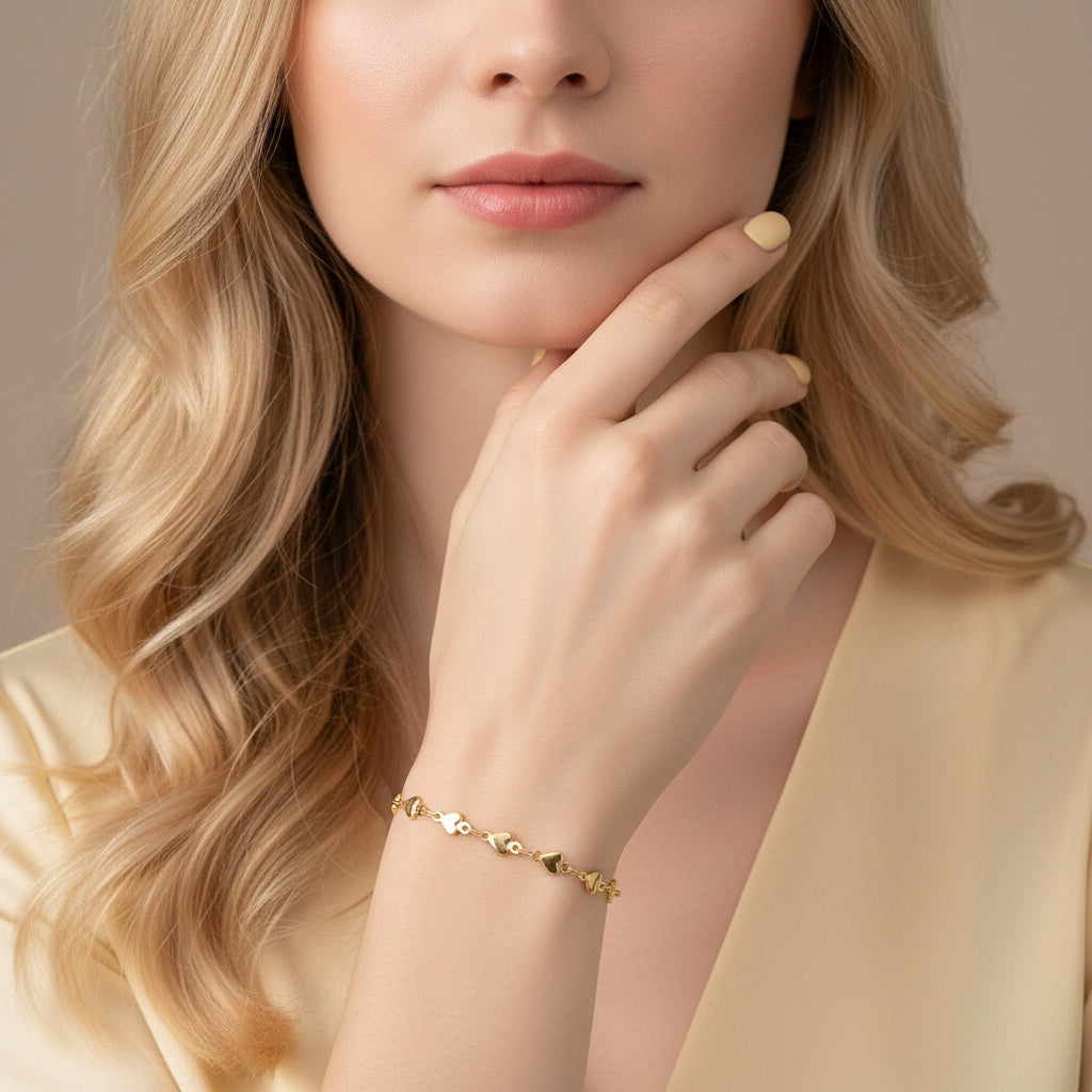 Delicate Heart Chain Bangle | THE HUBBELL COLLECTIVE
