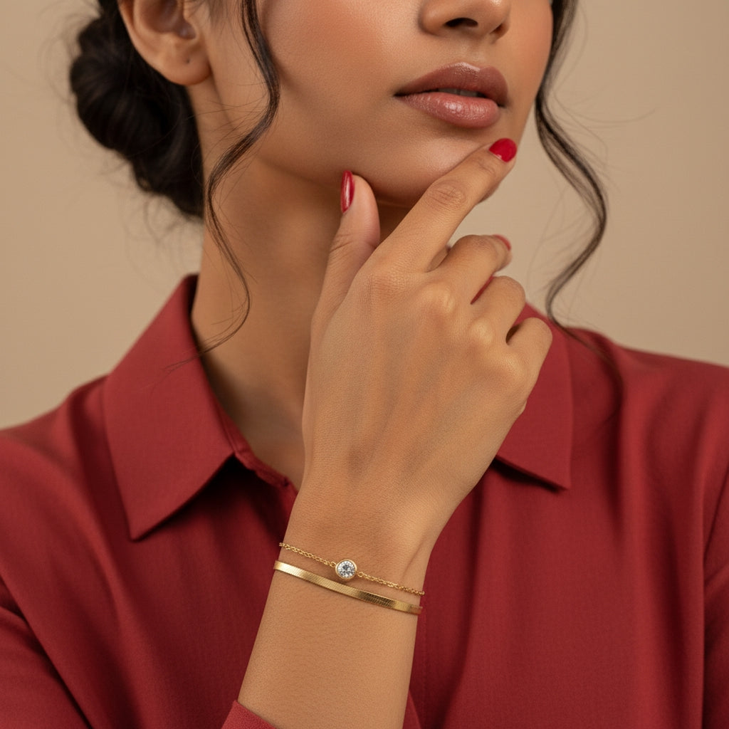 Diamond Duo Double Chain Bracelet | THE HUBBELL COLLECTIVE