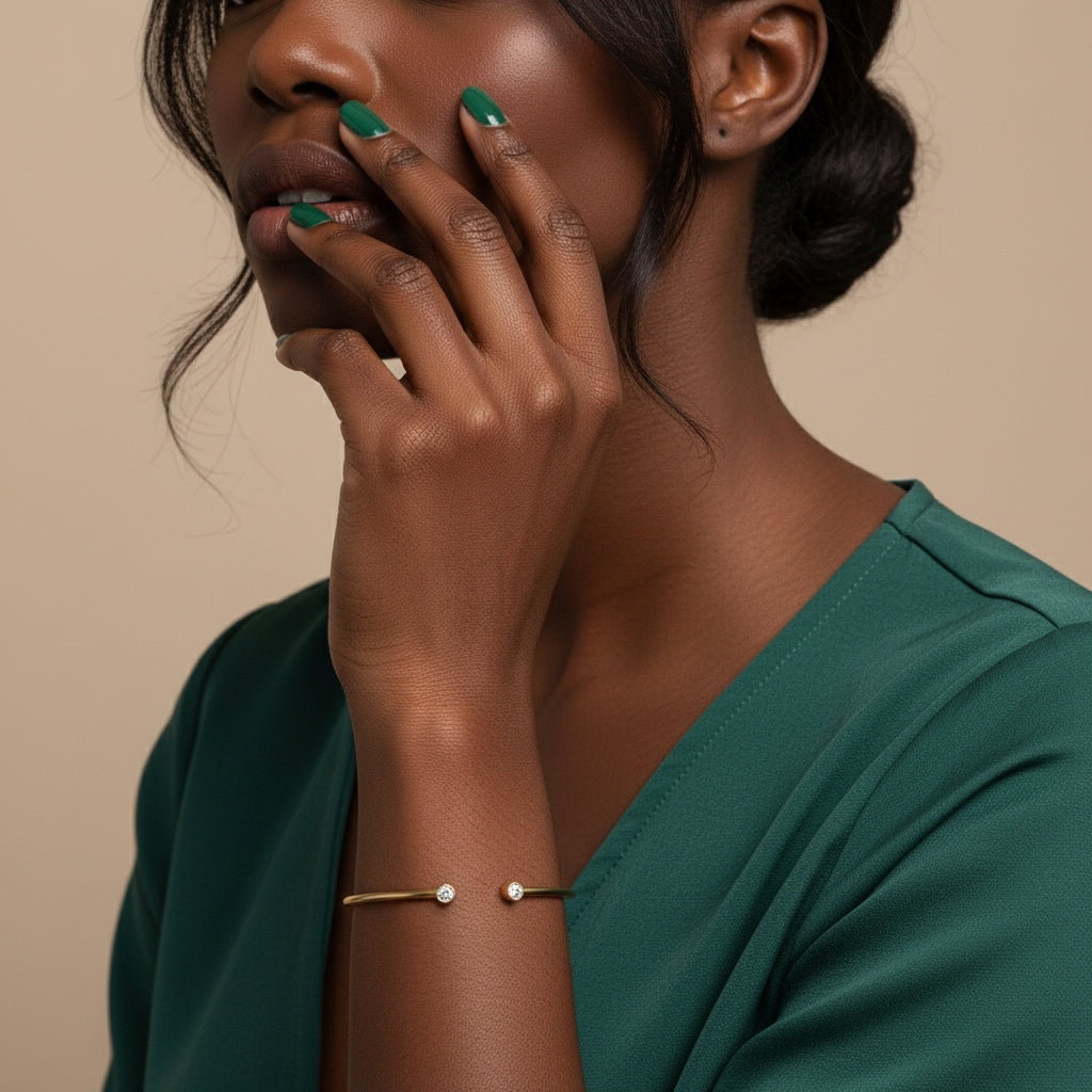 Minimalist Zirconia Cuff Bracelet | THE HUBBELL COLLECTIVE