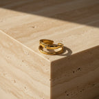 CARMELITA Double Band Solitaire Zirconia Ring | THE HUBBELL COLLECTIVE