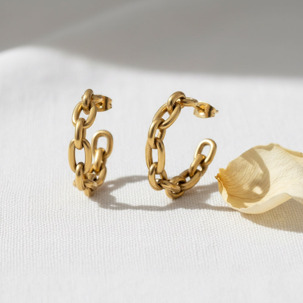 Chain Link Half Hoops | THE HUBBELL COLLECTIVE