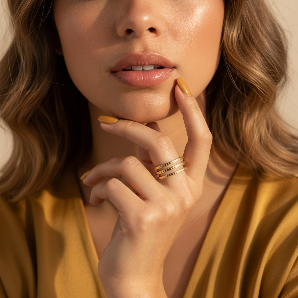 Embossed Circles Triple Stacked Ring | THE HUBBELL COLLECTIVE