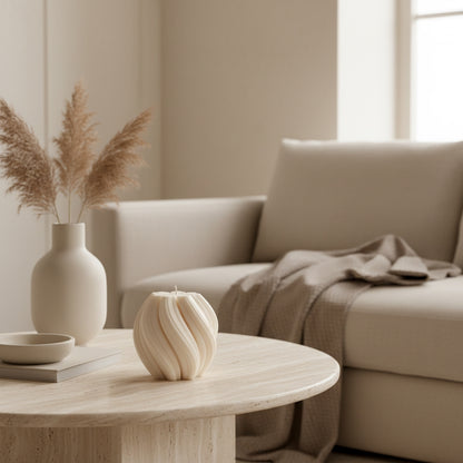 Sculptural Swirl Pillar Candle | THE HUBBELL COLLECTIVE