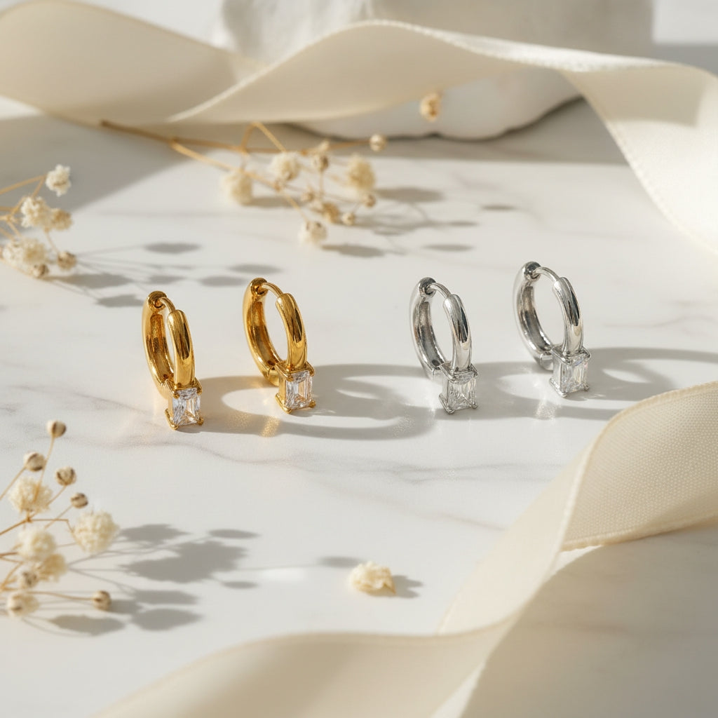 Conwyn Zirconia Hoop Earrings | THE HUBBELL COLLECTIVE