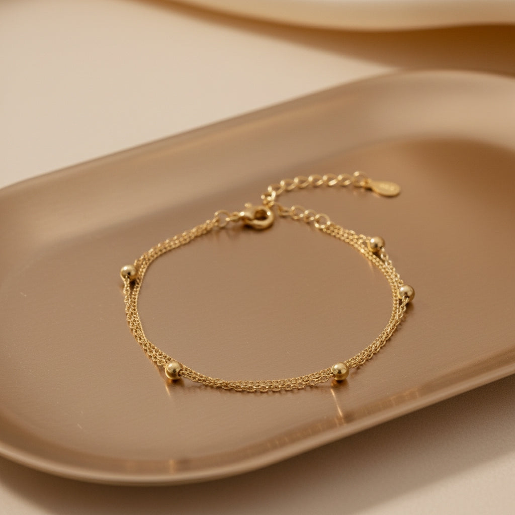 Double Bead Chain Bracelet | THE HUBBELL COLLECTIVE
