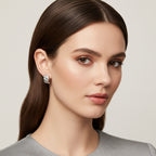 Etched Wide Mini Hoop Earrings in White Gold | THE HUBBELL COLLECTIVE