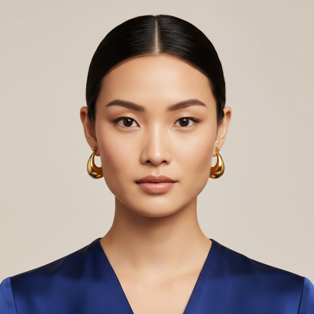 Puffy Teardrop Hoop Earrings | THE HUBBELL COLLECTIVE