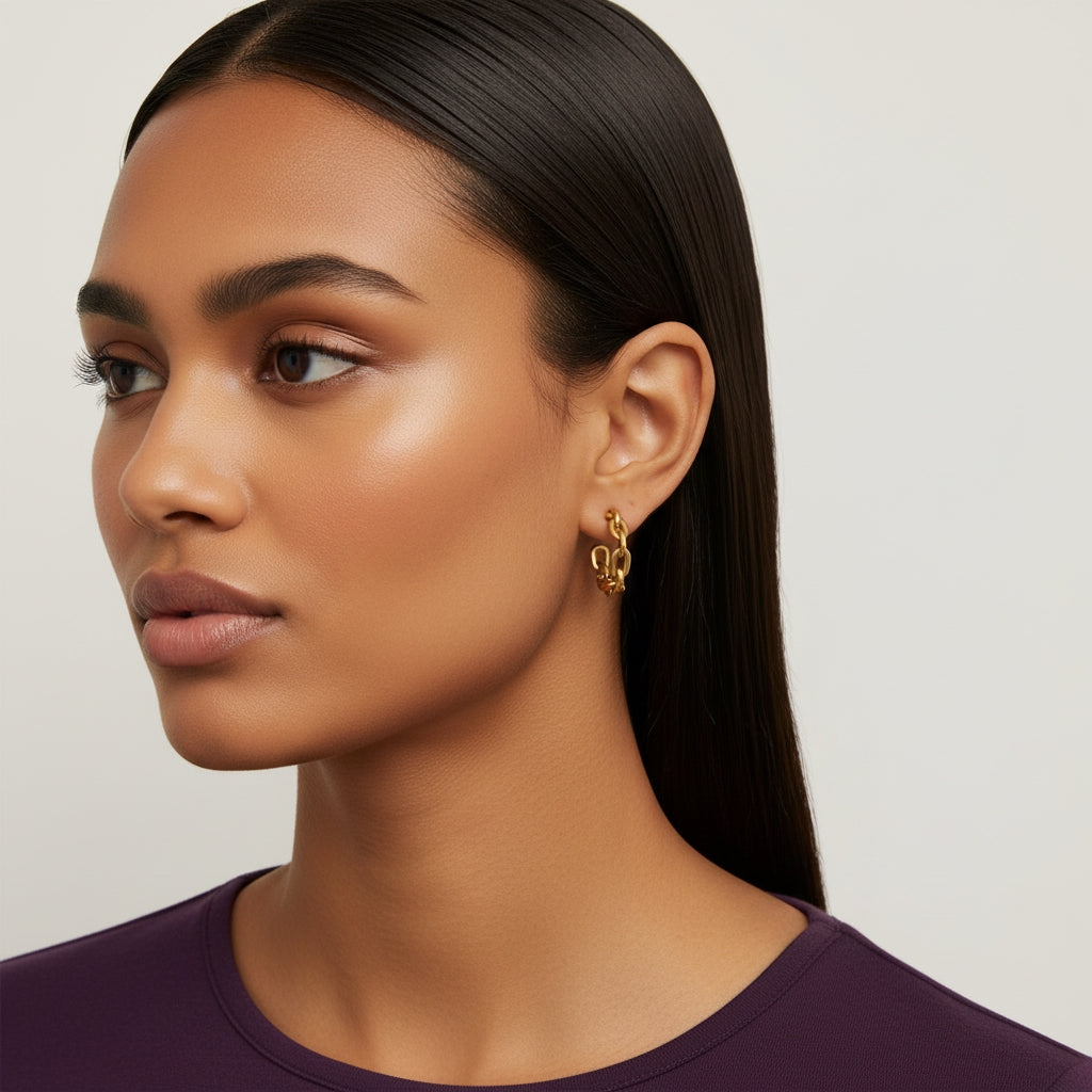 Chain Link Half Hoops | THE HUBBELL COLLECTIVE
