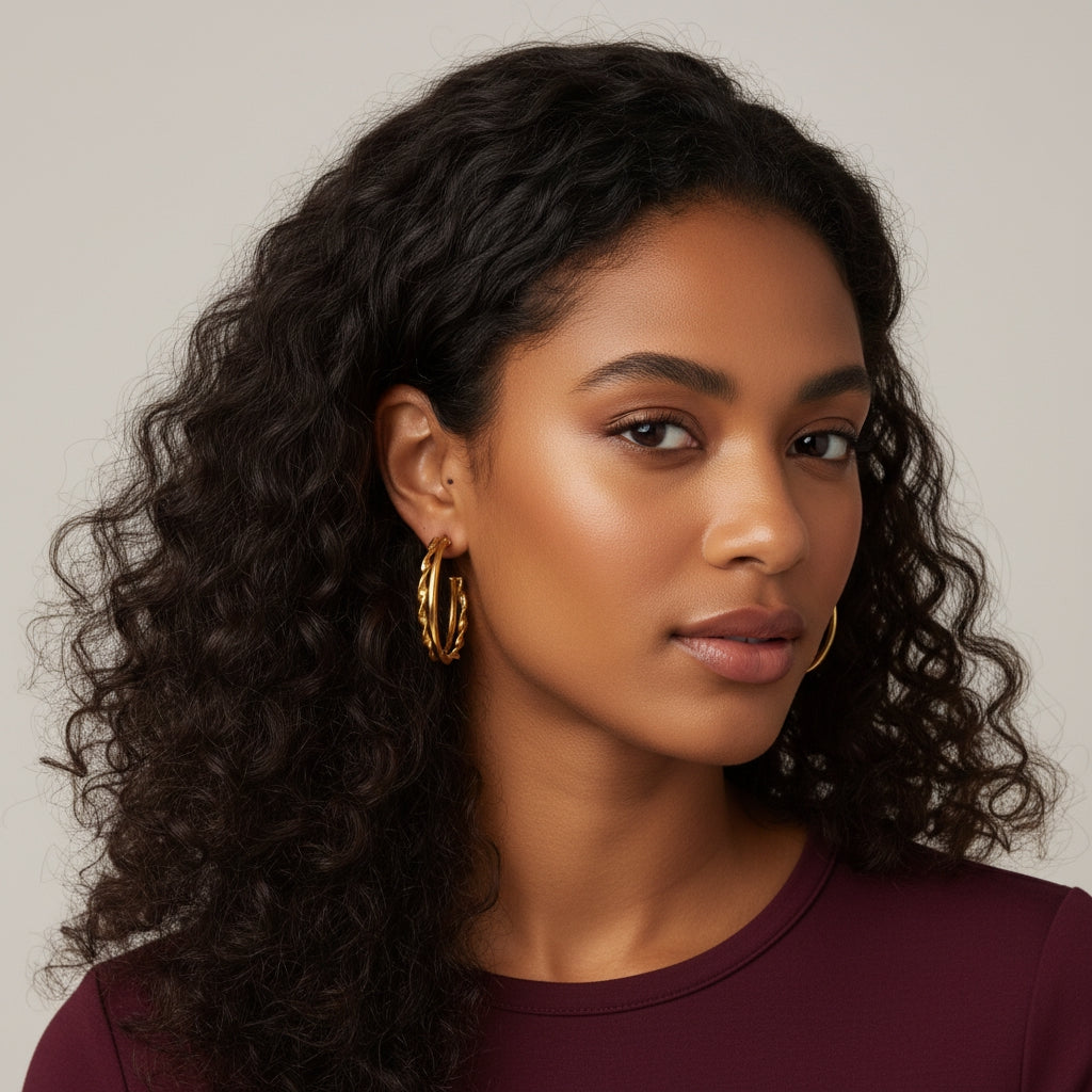 ESME Double Stacked Gold Hoop Earrings | THE HUBBELL COLLECTIVE
