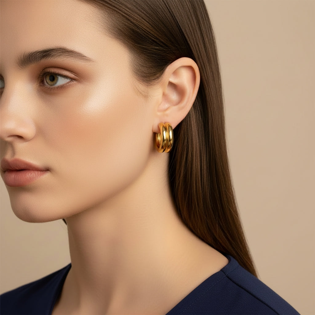 Chunky Double Hoop Earrings | THE HUBBELL COLLECTIVE