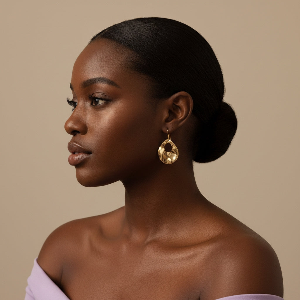 Alexa Sculptural Gold Drop Earrings | THE HUBBELL COLLECTIVE