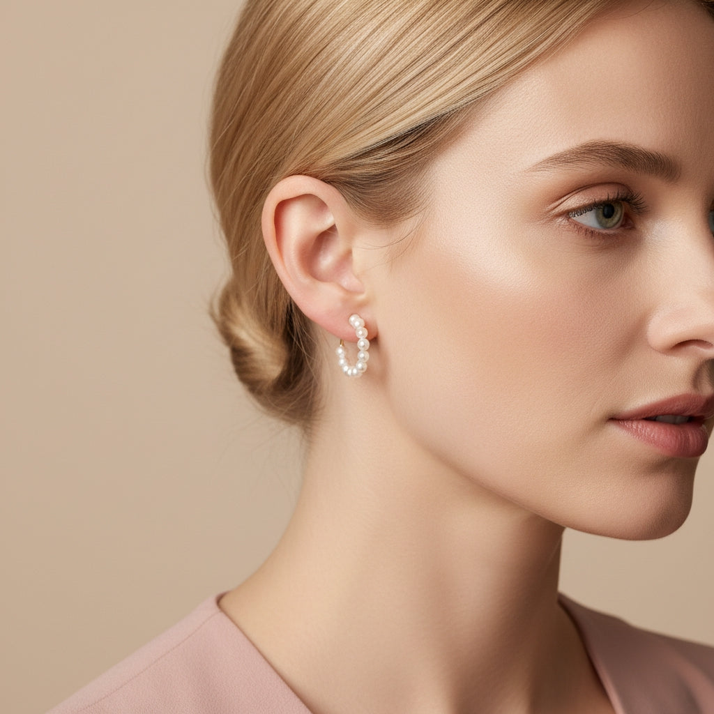 Amelie Pearl Hoop Earrings | THE HUBBELL COLLECTIVE