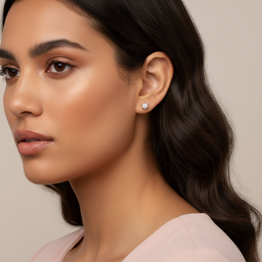 Rose Gold Diamond Studs | THE HUBBELL COLLECTIVE