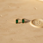 Emerald Baguette Stud Earrings | THE HUBBELL COLLECTIVE