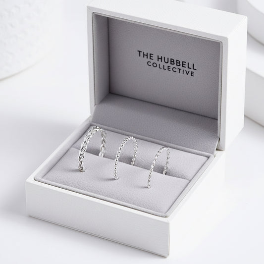 925 Sterling Silver Braided Texture Twisted Eternity Band Stackable Rings | THE HUBBELL COLLECTIVE