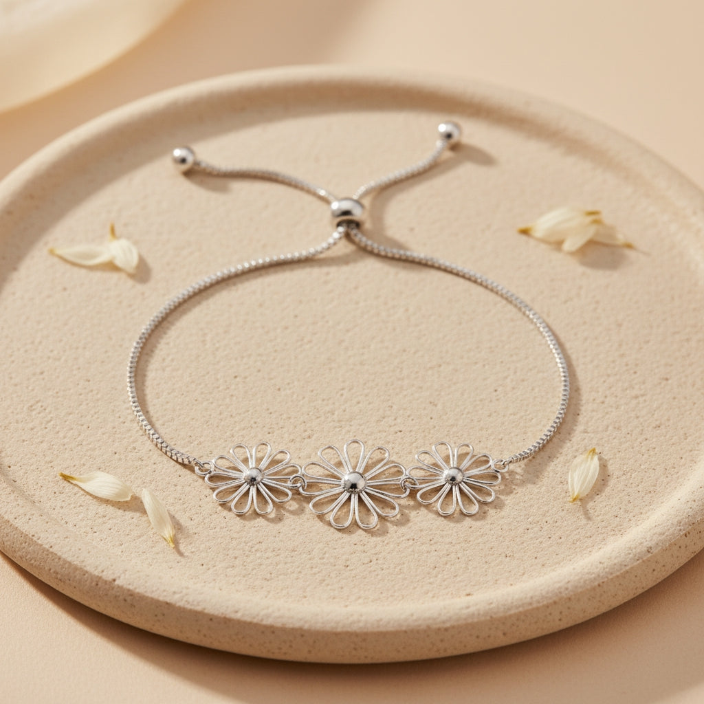 Adjustable Triple Flower Bracelet | THE HUBBELL COLLECTIVE