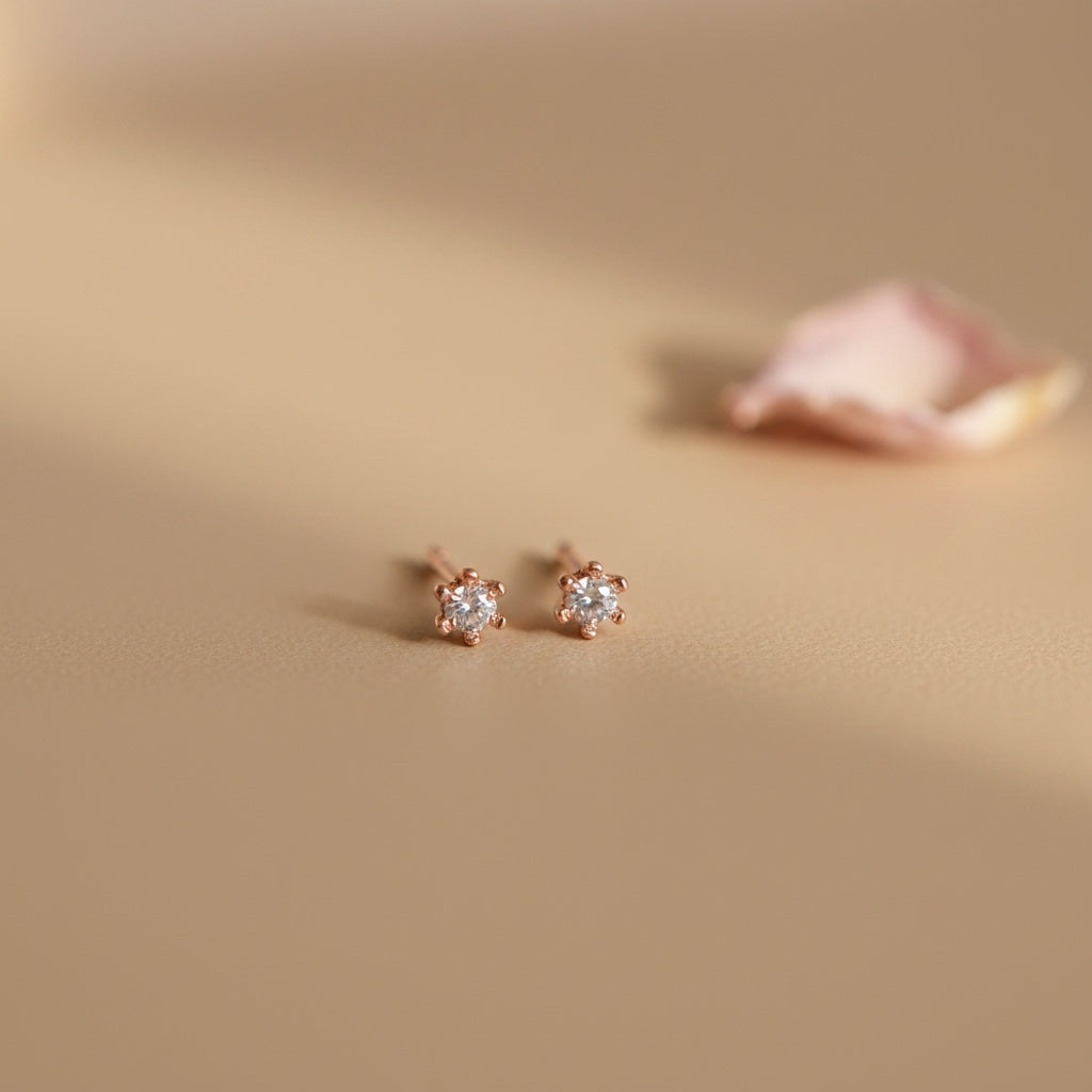 Rose Gold Diamond Studs | THE HUBBELL COLLECTIVE