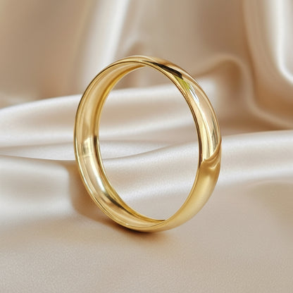 Mid Width Gold Band Bracelet | THE HUBBELL COLLECTIVE