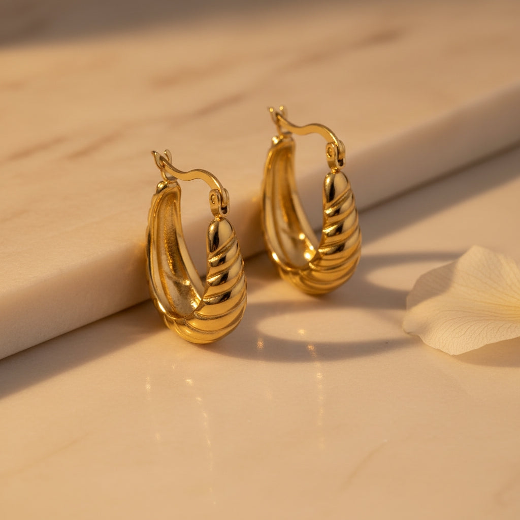 Golden Oval Hoop Earrings | THE HUBBELL COLLECTIVE