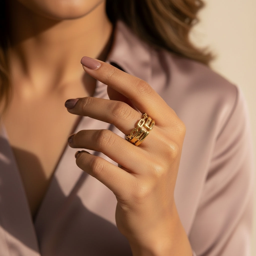 ORIA Triple Banded Stacked Ring | THE HUBBELL COLLECTIVE