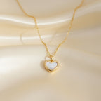 Mother of Pearl Heart Necklace | THE HUBBELL COLLECTIVE