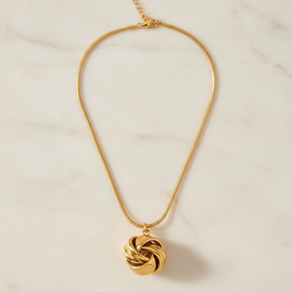Love-Knot Snakeskin Necklace in Gold | THE HUBBELL COLLECTIVE