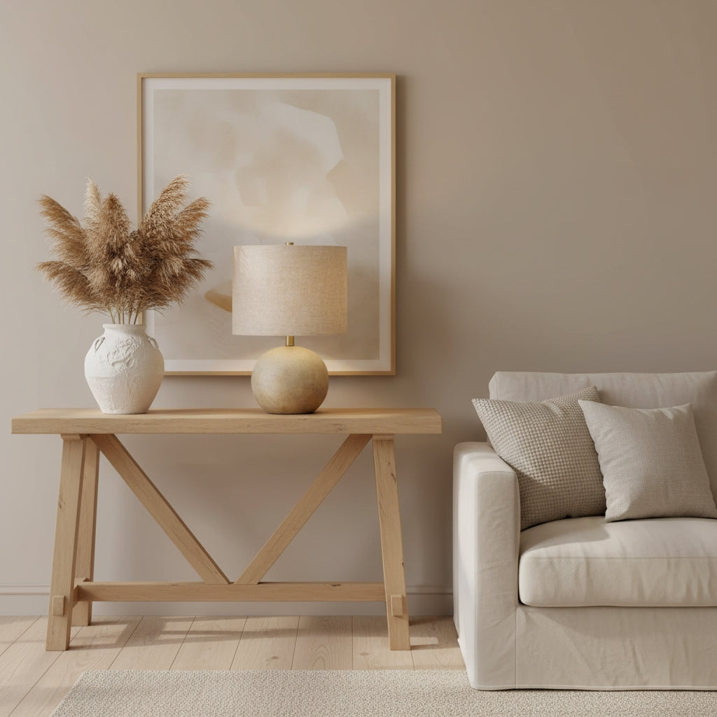 Beige Textured Sphere Table Lamp | THE HUBBELL COLLECTIVE