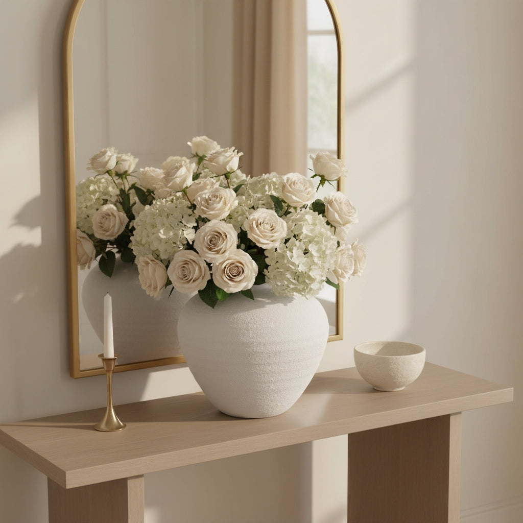 Large White Ceramic Vase | THE HUBBELL COLLECTIVE