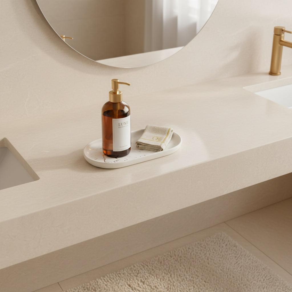 Marble Vanity Tray | Gold Veining THE HUBBELL COLLECTIVE