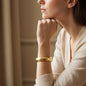Mid Width Gold Band Bracelet | THE HUBBELL COLLECTIVE
