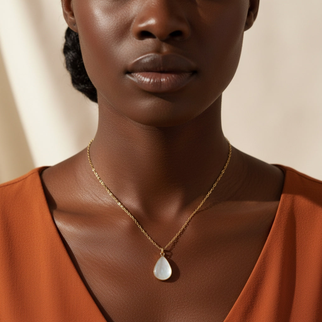 Nadia Mother of Pearl Charm Necklace | THE HUBBELL COLLECTIVE
