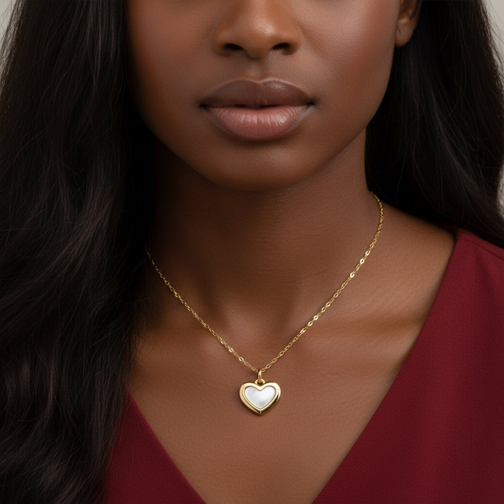 Mother of Pearl Heart Necklace | THE HUBBELL COLLECTIVE