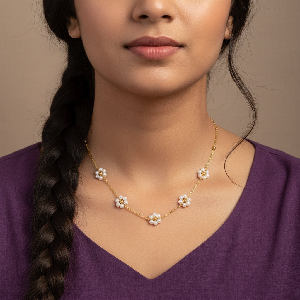 Floral Pearl Pendant Necklace | THE HUBBELL COLLECTIVE