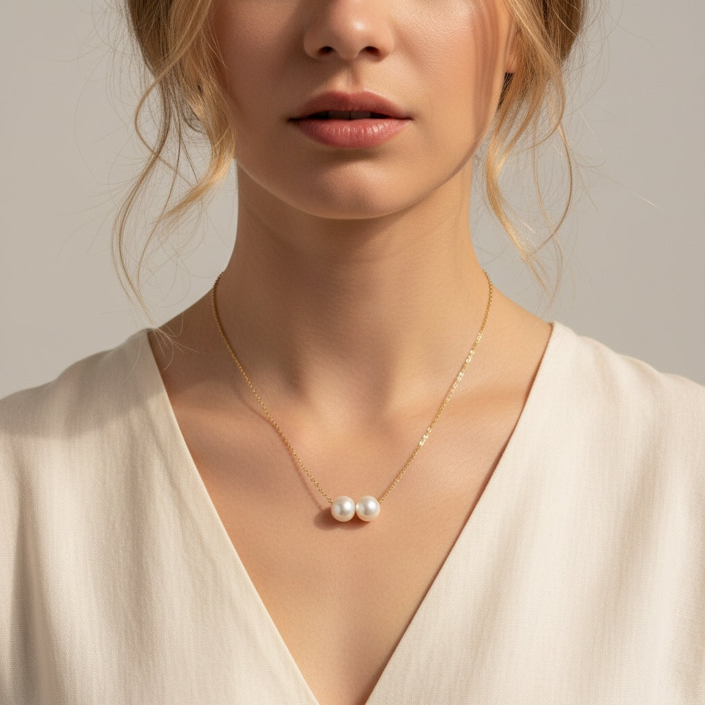 Duo Pearl Drop Necklace | THE HUBBELL COLLECTIVE