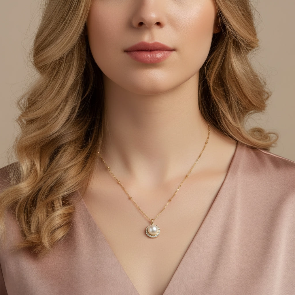 LATAHIA Pearl & Pavé Pendant Necklace | THE HUBBELL COLLECTIVE