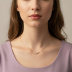 Pavé Pendant Beaded Necklace in Gold | THE HUBBELL COLLECTIVE
