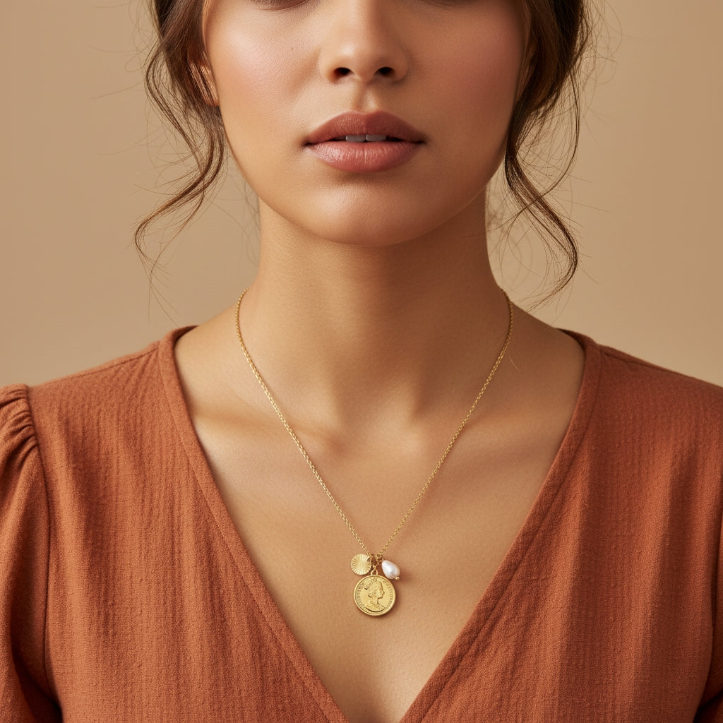 Vintage Charm Beaded Necklace in Gold | THE HUBBELL COLLECTIVE