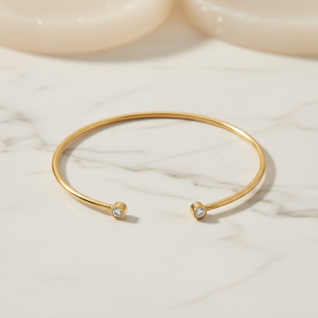 Minimalist Zirconia Cuff Bracelet | THE HUBBELL COLLECTIVE