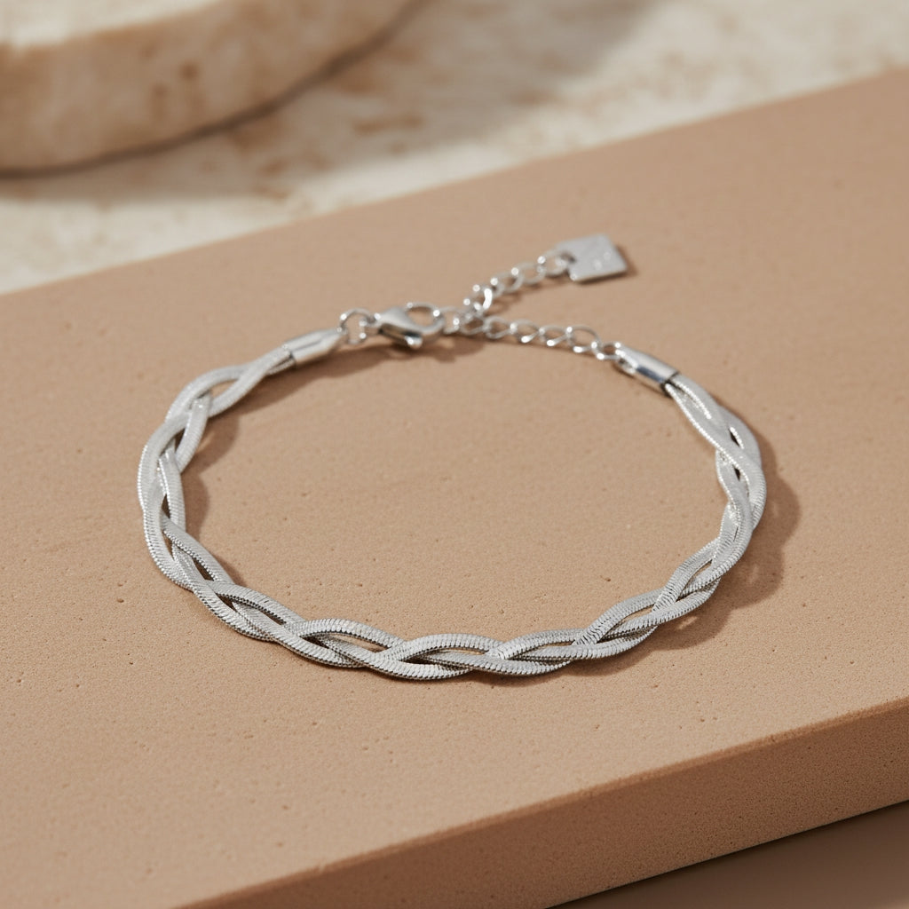 Intertwined Herringbone Snake Skin Textured Bracelet | THE HUBBELL COLLECTIVE