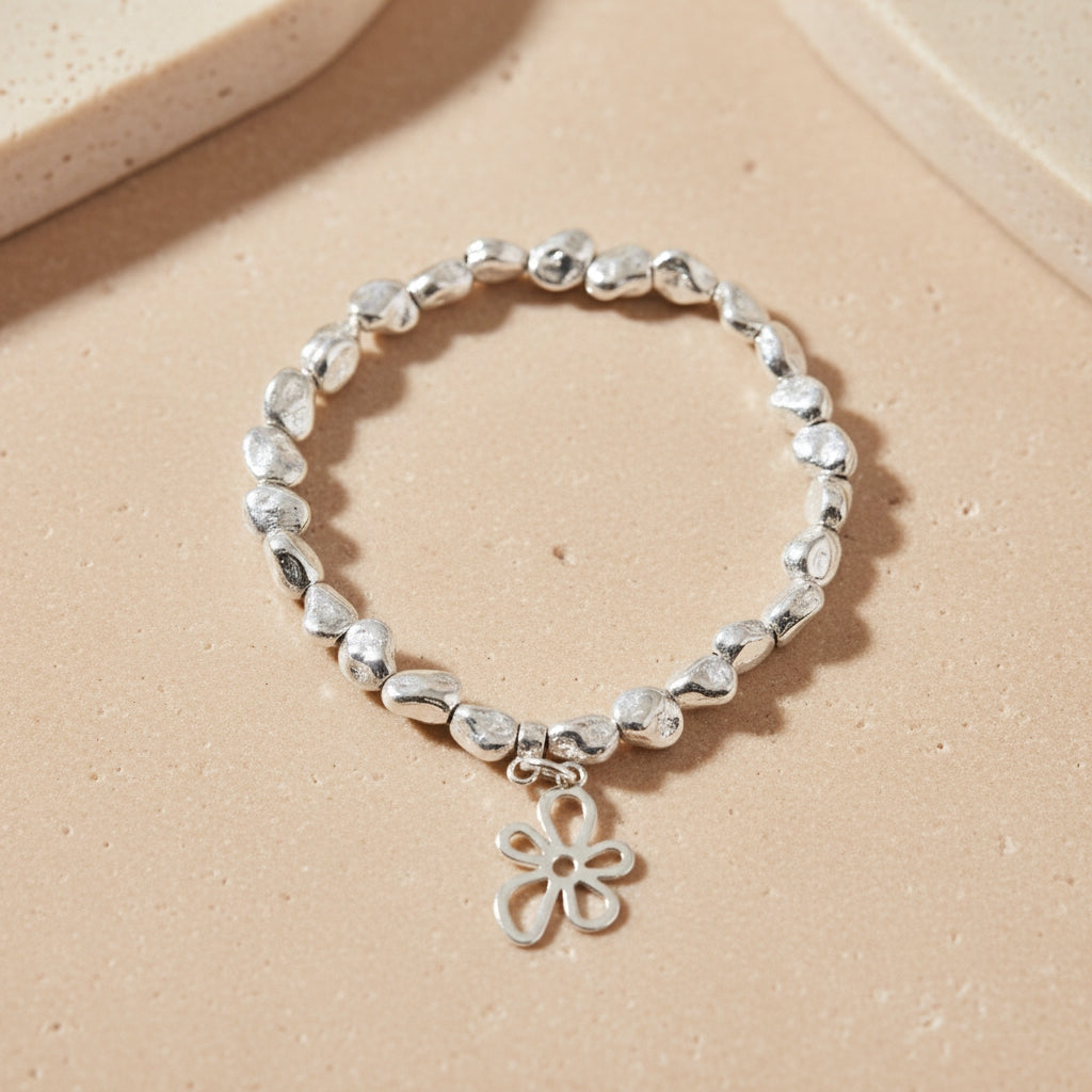 Flower Charm Nugget Bracelet | THE HUBBELL COLLECTIVE