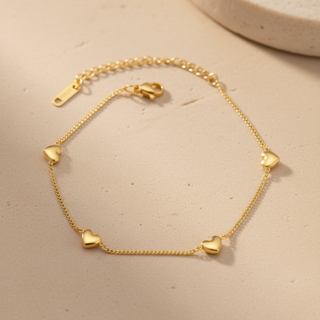 Peach Heart Charm Bracelet | THE HUBBELL COLLECTIVE