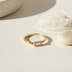 Classic Band Ring with Rectangle Zirconia Centrepiece | THE HUBBELL COLLECTIVE
