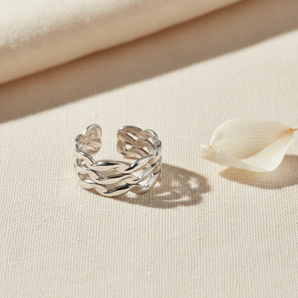 PAIGE Triple Stacked Wavy Silver Ring | THE HUBBELL COLLECTIVE