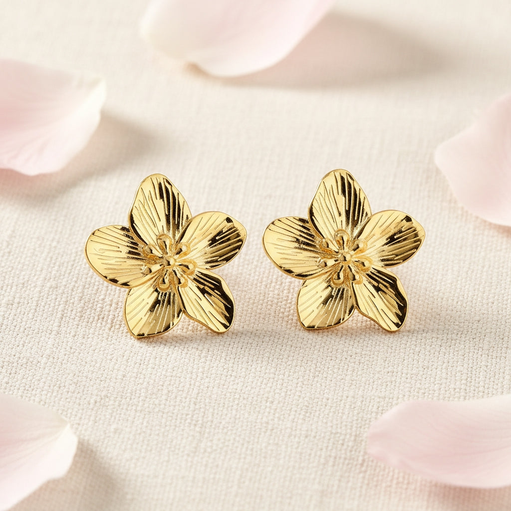 PEACH BLOSSOM | 18K Gold Charm Earrings | THE HUBBELL COLLECTIVE