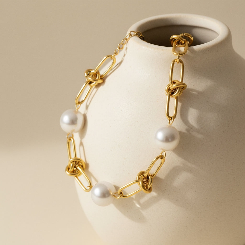 Knotty Pearl Charm Bracelet | THE HUBBELL COLLECTIVE