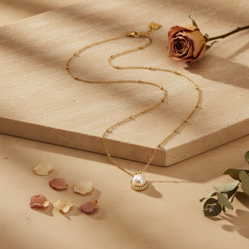 LATAHIA Pearl & Pavé Pendant Necklace | THE HUBBELL COLLECTIVE